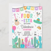 Vier-Esta Mexicaanse Fiesta 4e verjaardagsfeestje Kaart (Voorkant)