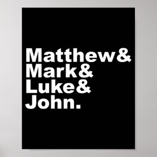 Vier Evangeliën Mattheüs Marcus Lucas Johannes Bij Poster