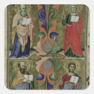 Vier Evangelisten, 14e eeuw (vellum) Vierkante Sticker