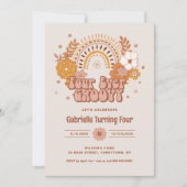 Vier Ever Groovy Birthday Uitnodiging (Voorkant)