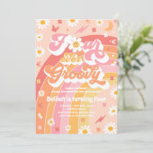 Vier Ever Groovy Hippie Rainbow vierde geboortedag Kaart (Staand voorkant)