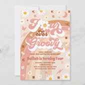 Vier Ever Groovy Hippie Rainbow vierde geboortedag Kaart (Voorkant)