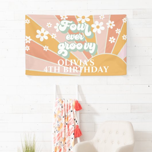 Vier Ever Groovy Retro Sunshine Daisy Spandoek (Insitu)