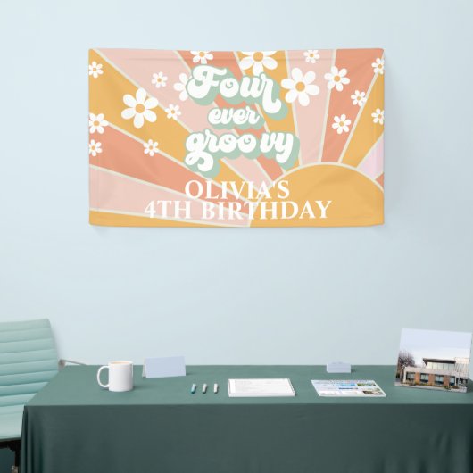 Vier Ever Groovy Retro Sunshine Daisy Spandoek (Beurs)