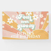 Vier Ever Groovy Retro Sunshine Daisy Spandoek (Horizontaal)