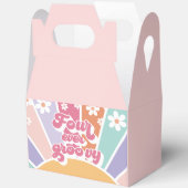 Vier Ever Groovy Retro Sunshine Rainbow Daisy Bedankdoosjes (Open)