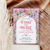 Vier Ever Wild Butterfly Wildflower 4e verjaardag Kaart