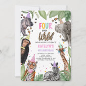 VIER Ever Wild Safari 4e verjaardag Kaart (Voorkant)