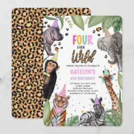 VIER Ever Wild Safari 4e verjaardag Kaart