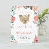 Vier-Ever Wild | Woodland Boho Kids Verjaardagsfee Kaart (Staand voorkant)