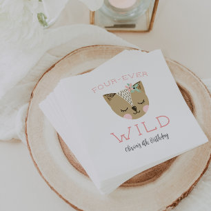Vier-Ever Wild   Woodland Boho Kids Verjaardagsfee Servet