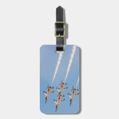 Vier F-16 Duistenvogels vliegen in nauwe formatie Bagagelabel (Voorkant verticaal)