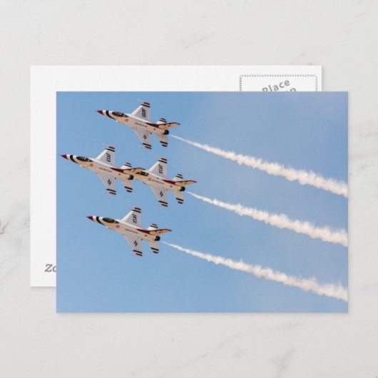 Vier F-16 Duistenvogels vliegen in nauwe formatie Briefkaart (Voorkant / Achterkant)