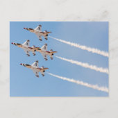 Vier F-16 Duistenvogels vliegen in nauwe formatie Briefkaart (Voorkant)