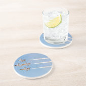 Vier F-16 Duistenvogels vliegen in nauwe formatie Zandsteen Onderzetter (Zijkant)