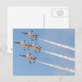 Vier F-16 Thunderbirds vliegen in dichte formatie Briefkaart (Voorkant / Achterkant)