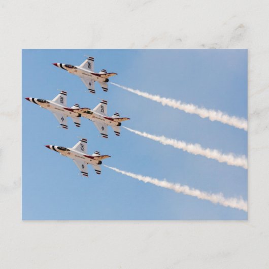 Vier F-16 Thunderbirds vliegen in dichte formatie Briefkaart (Voorkant)