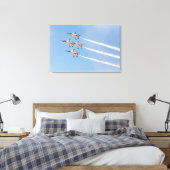 Vier F-16 Thunderbirds vliegen in dichte formatie Canvas Afdruk (Insitu (Slaapkamer))