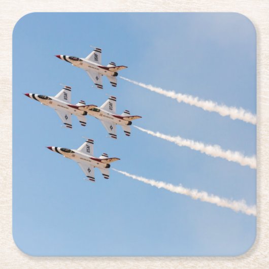 Vier F-16 Thunderbirds vliegen in dichte formatie Kartonnen Onderzetters (Voorkant)