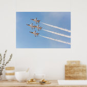 Vier F-16 Thunderbirds vliegen in dichte formatie Poster (Keuken)