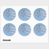 Vier F-16 Thunderbirds vliegen in dichte formatie Ronde Sticker (Vel)