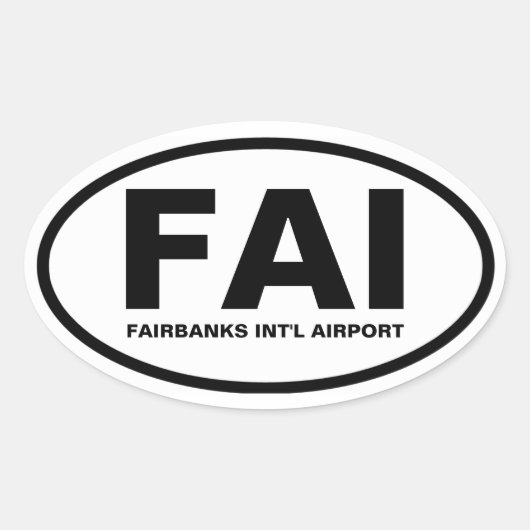 VIER Fairbanks "FAI" Ovale Sticker (Voorkant)