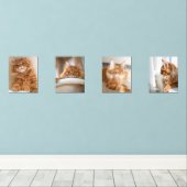 Vier Familie Kat 8x10 Foto Muurkunst Sets (Houten vloer)