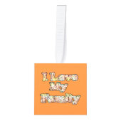 Vier familieliefde: 'Ik hou van mijn familie' Kubus Ornament (Voorkant)