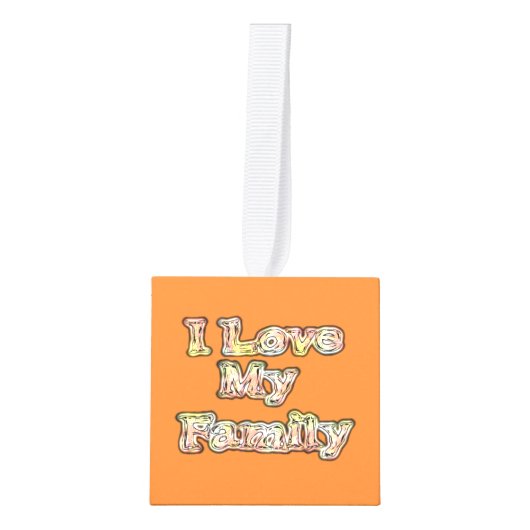 Vier familieliefde: 'Ik hou van mijn familie' Kubus Ornament (Voorkant)