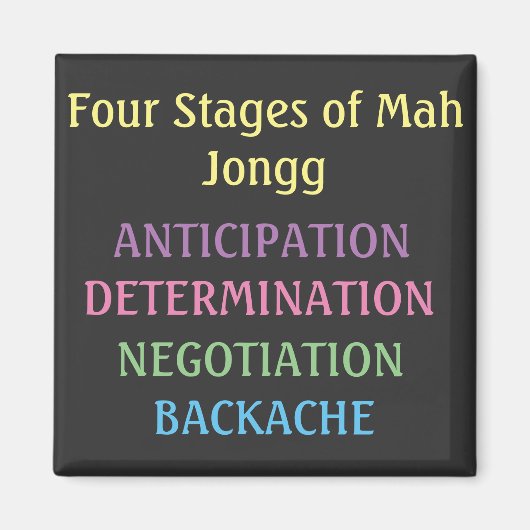 Vier fasen van Mah Jongg Magnet (Voorkant)