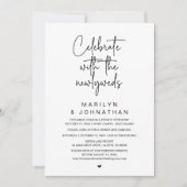 Vier Feest Met De Jonggehuwden, Bruiloftsdiner Kaart (Voorkant)