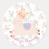 Vier feest met Llama Fun Ronde Sticker (Voorkant)