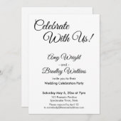 Vier Feest Met Ons! Eenvoudige Black & White Ontva Kaart (Voorkant / Achterkant)