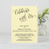 Vier Feest met Ons Elegant Geel Ontvangst-Only Kaart (Staand voorkant)