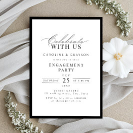 Vier Feest Met Ons! Elegante Typografie Bruiloft  Kaart