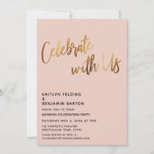 Vier Feest Met Ons Gouden Huwelijksreceptie Blush Kaart (Voorkant)