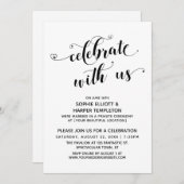 Vier Feest Met Ons Hart Calligraphy Ontvangst Kaart (Voorkant / Achterkant)