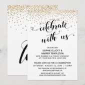 Vier Feest Met Ons Ontvangst-Only Gouden Confetti Kaart (Voorkant / Achterkant)