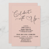 Vier Feest met Ons Pretty Blush Alleen Ontvangst i Kaart (Voorkant / Achterkant)