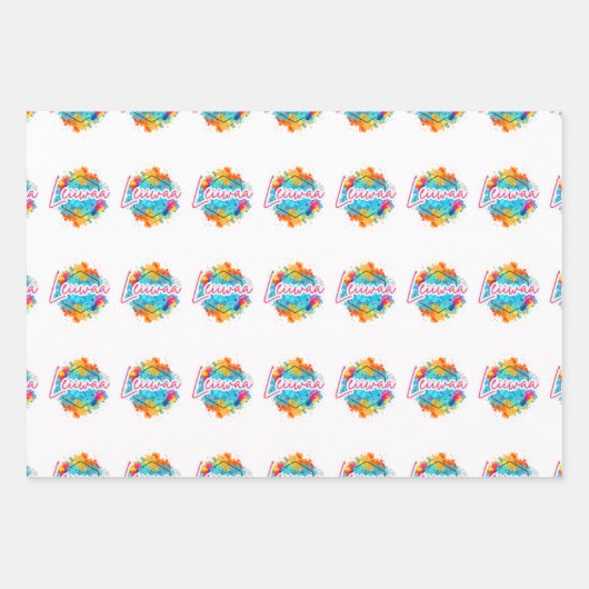 Vier feestelijk met Leiiwaa Vibes 🌺 Inpakpapier Vel (Voorkant)