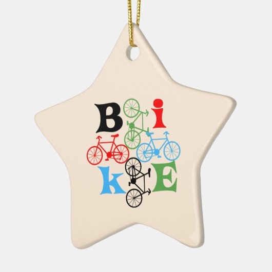 Vier fietsen keramisch ornament (Links)
