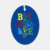 Vier fietsen metalen ornament (Voorkant links)