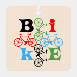 Vier fietsen metalen ornament