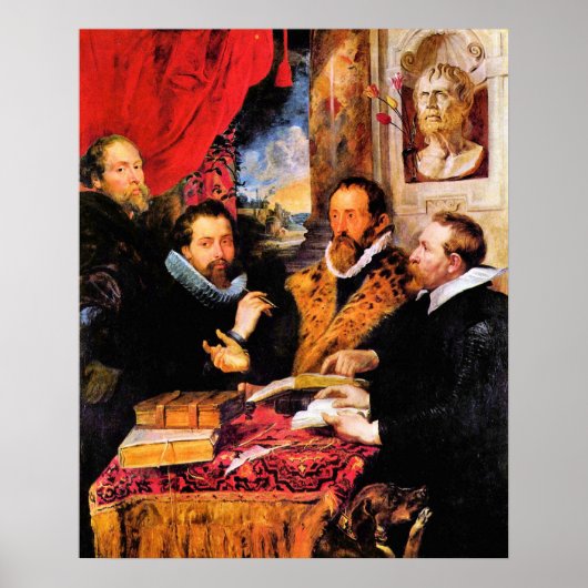 Vier filosofen van Paul Rubens Poster (Voorkant)