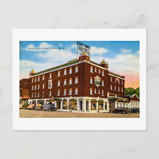 Vier Flags Hotel, Niles, Michigan Briefkaart (Voorkant)