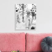 Vier flessen en witte bloemen canvas afdruk (Insitu (Woonkamer))