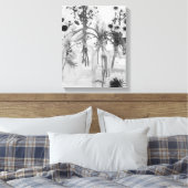 Vier flessen en witte bloemen canvas afdruk (Insitu (Slaapkamer))