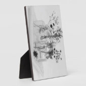 Vier flessen en witte bloemen fotoplaat (Zijkant)