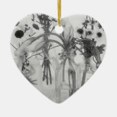 Vier flessen en witte bloemen keramisch ornament (Voorkant)