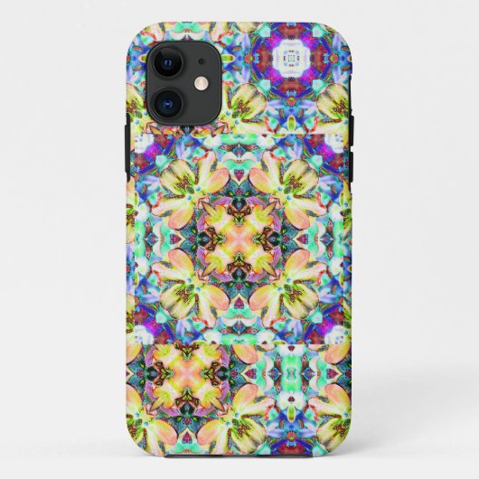 Vier Flower Kaleidoscope iPhone Case (Achterkant)